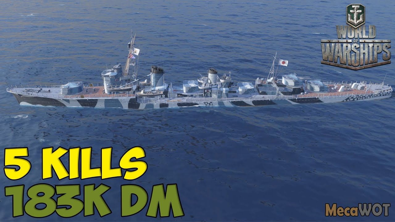World of WarShips | Asashio | 5 KILLS | 183K Damage - Replay Gameplay 1080p 60 fps