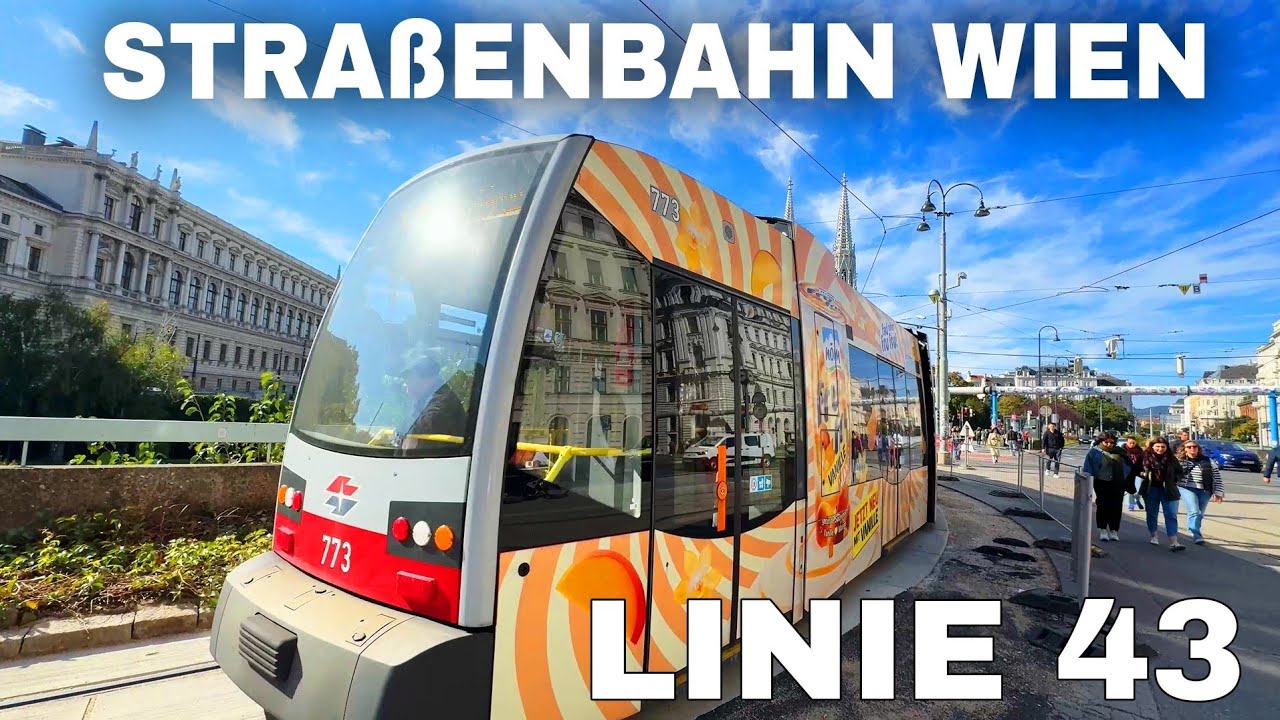 Wien Strassenbahn Linie 43 Neuwaldeg - Schottentor