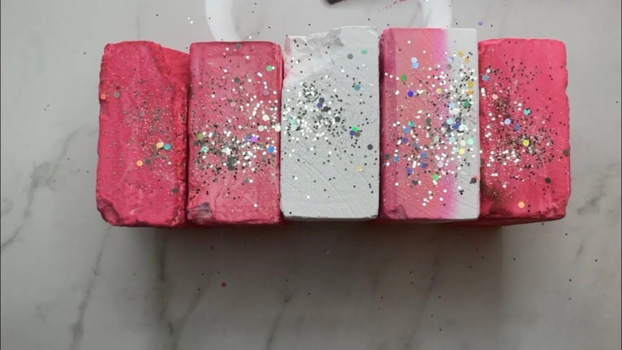 Pink dyed blocks | Gym chalk ASMR