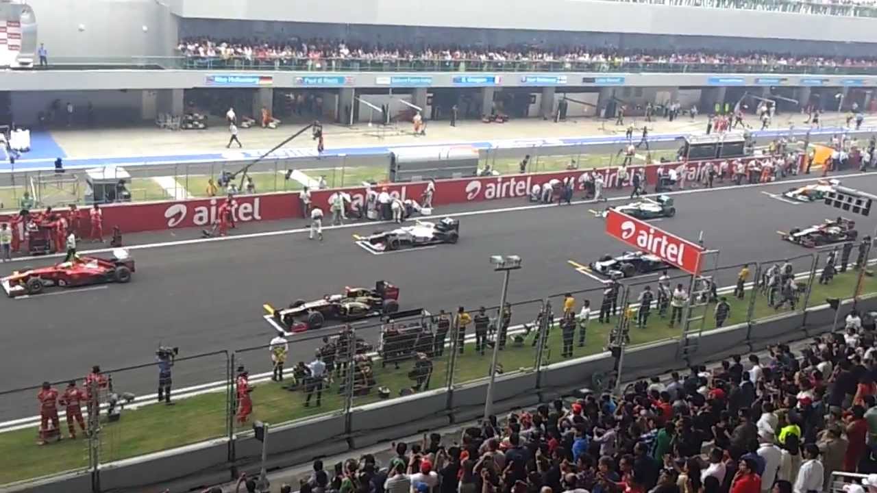 Indian Grand Prix F1 Pure Natural Start Sound 2012 Formula one ( LOUD V8 ) HD