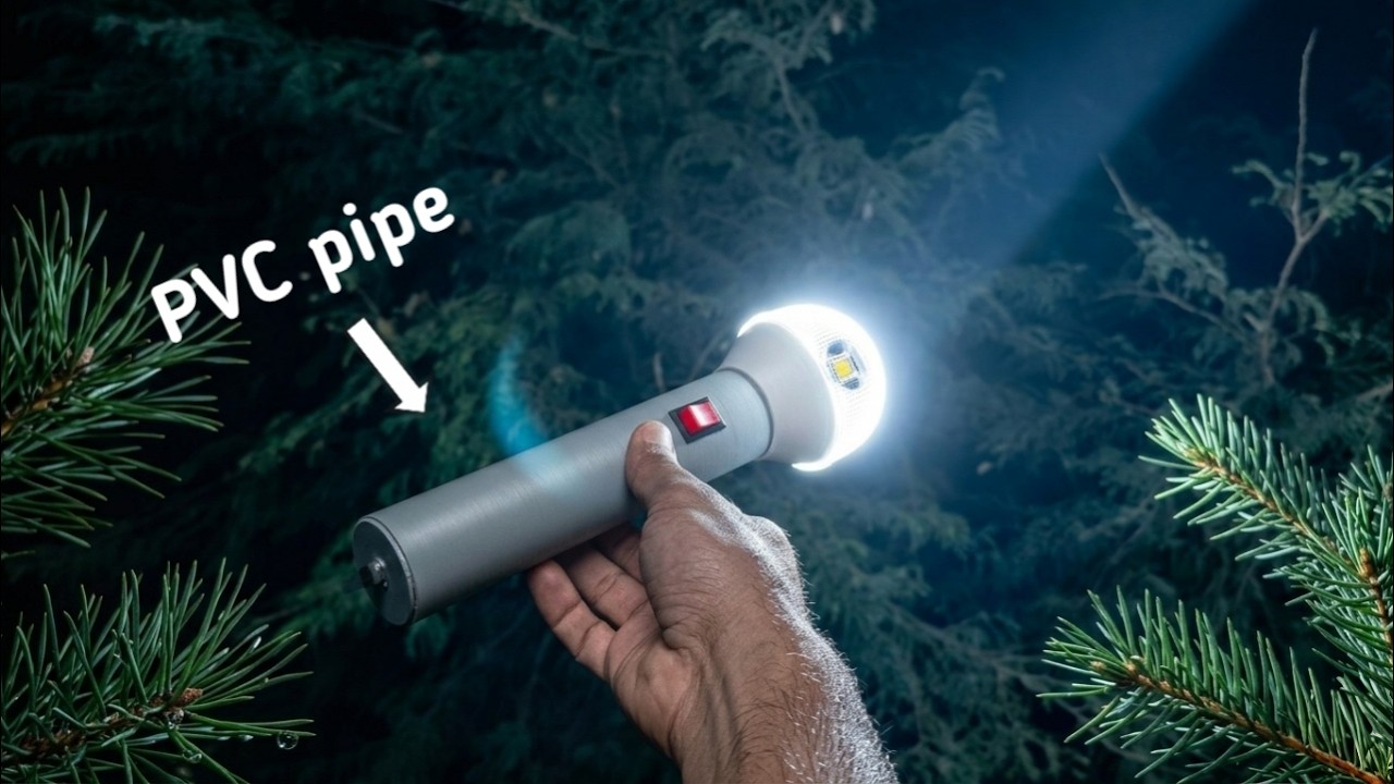 How to Make a Powerful Rechargeable LED Torch Using PVC Pipe | DIY