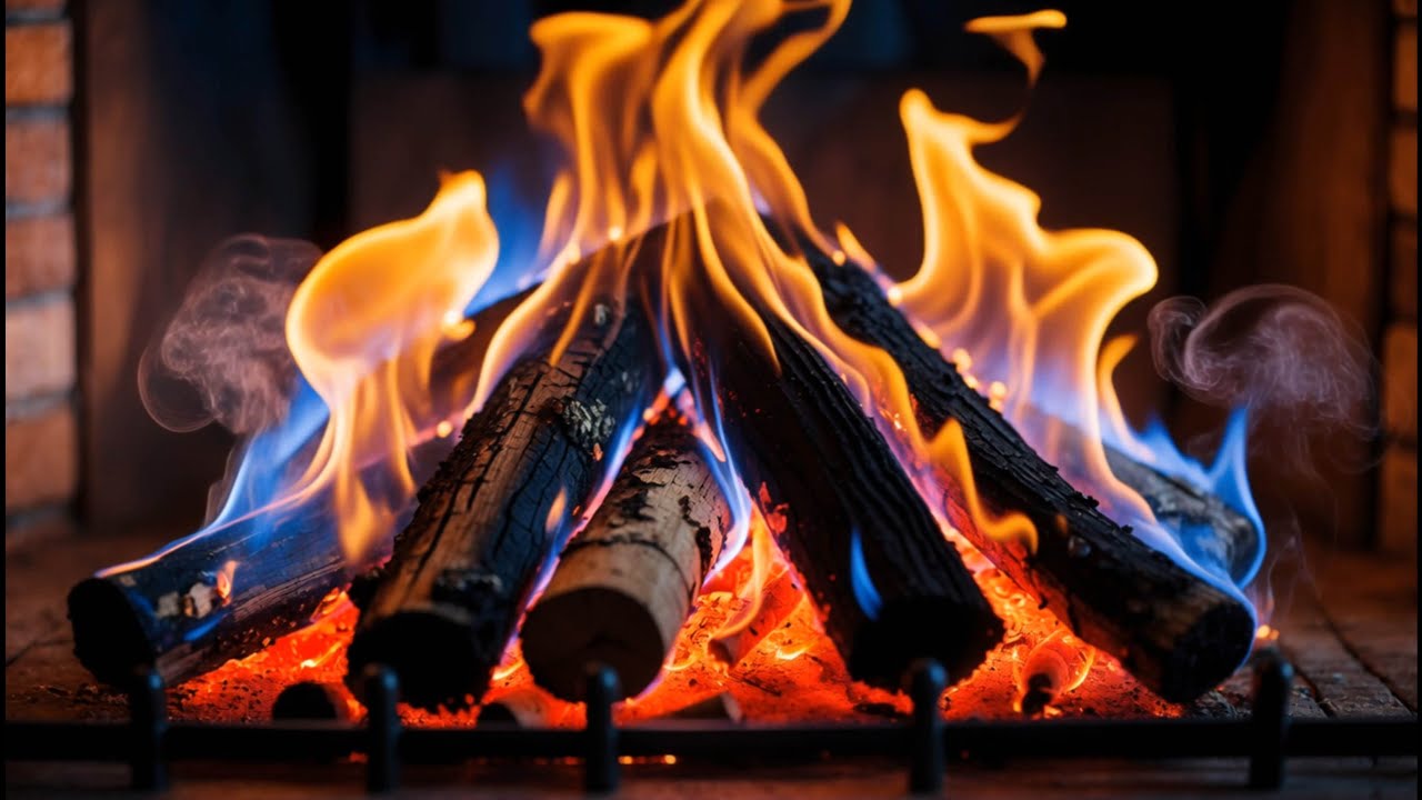 Tranquil Fireplace Scene With Wood Crackle Sounds &mdash; Cozy Fireplace ASMR &mdash; Fireplace for Rest & Focus