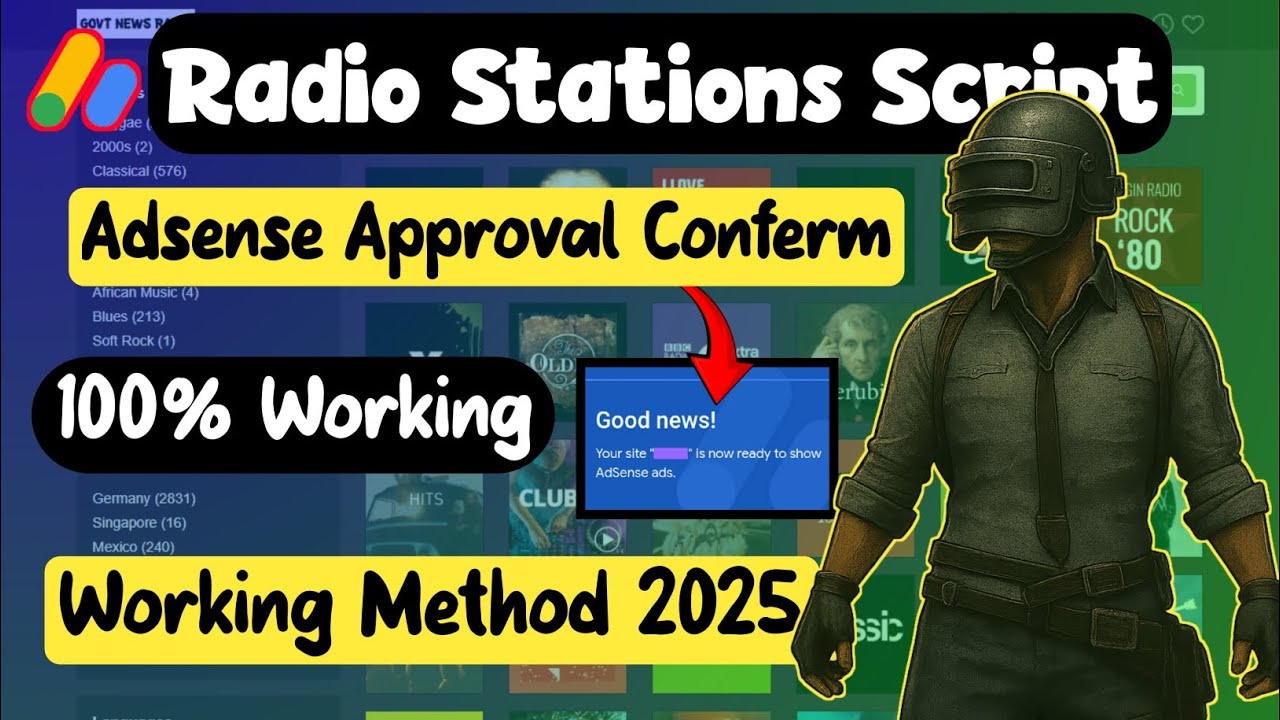 AdSense Approval 2025 | Get Google AdSense with Radio Station Script | Fast AdSense Active Dashboard