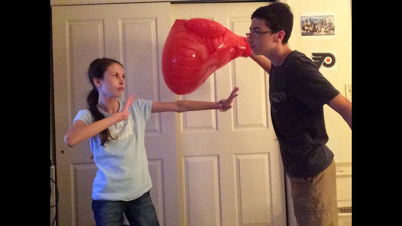 Boxing with Inflatable Boxing Gloves!