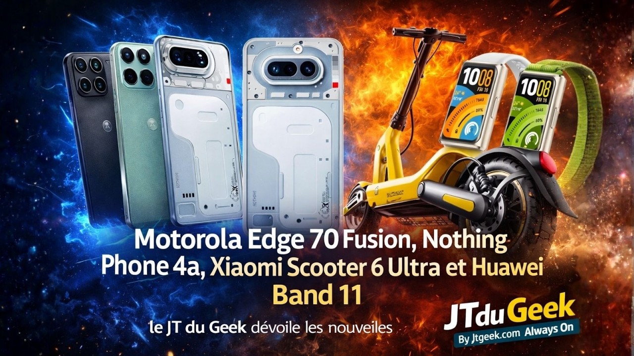 Motorola Edge 70 Fusion, Nothing Phone 4a, Xiaomi Scooter 6 Ultra et Huawei Band 11, les vraies news