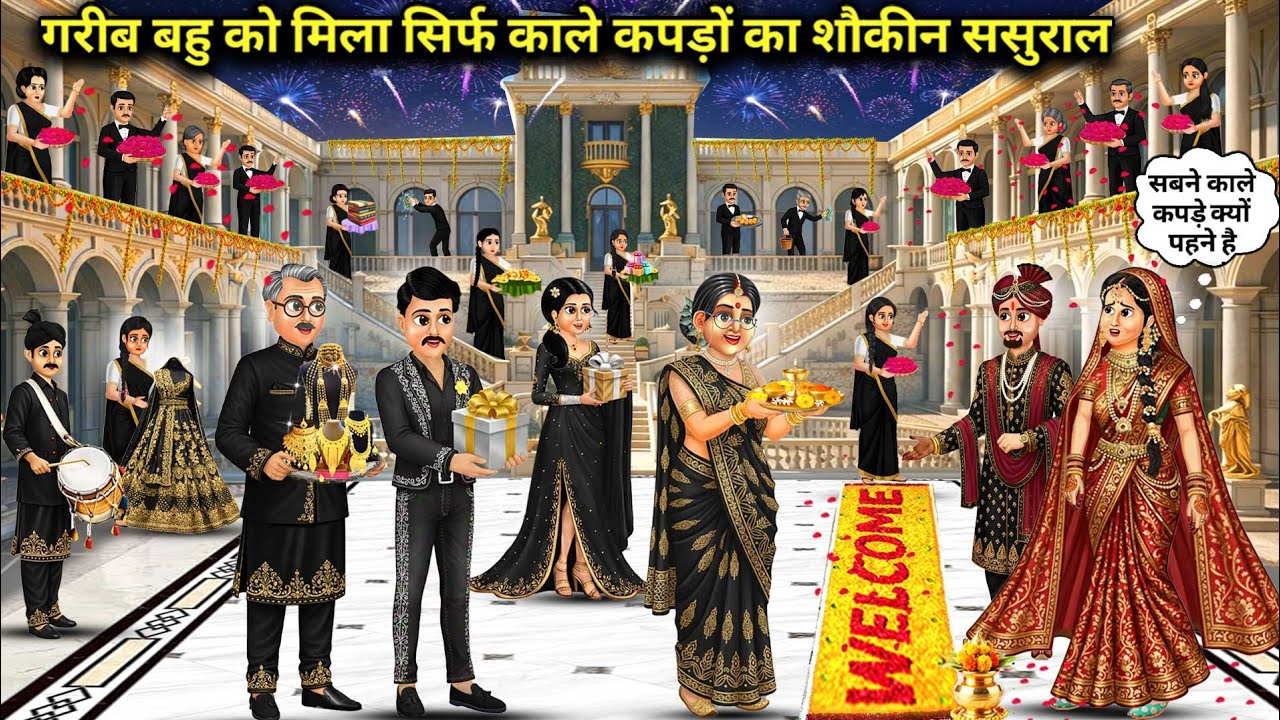 गरीब बहु को मिला सिर्फ काले कपड़ों का-शौकीन ससुराल||Cartoon Videos||poor daughter in law got in laws