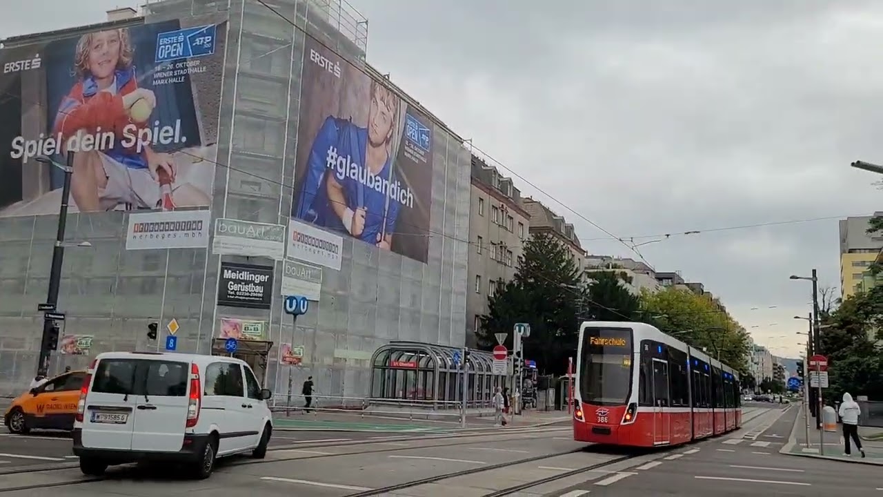 Wien: Vorgatenstra&szlig;e (Lassallestra&szlig;e). Tram nr. 386