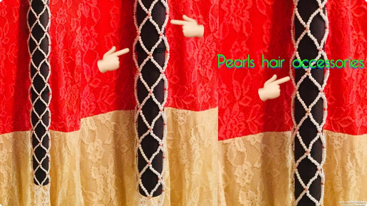 Diy pearls jada || pearls hair accessories || pearls jada making.