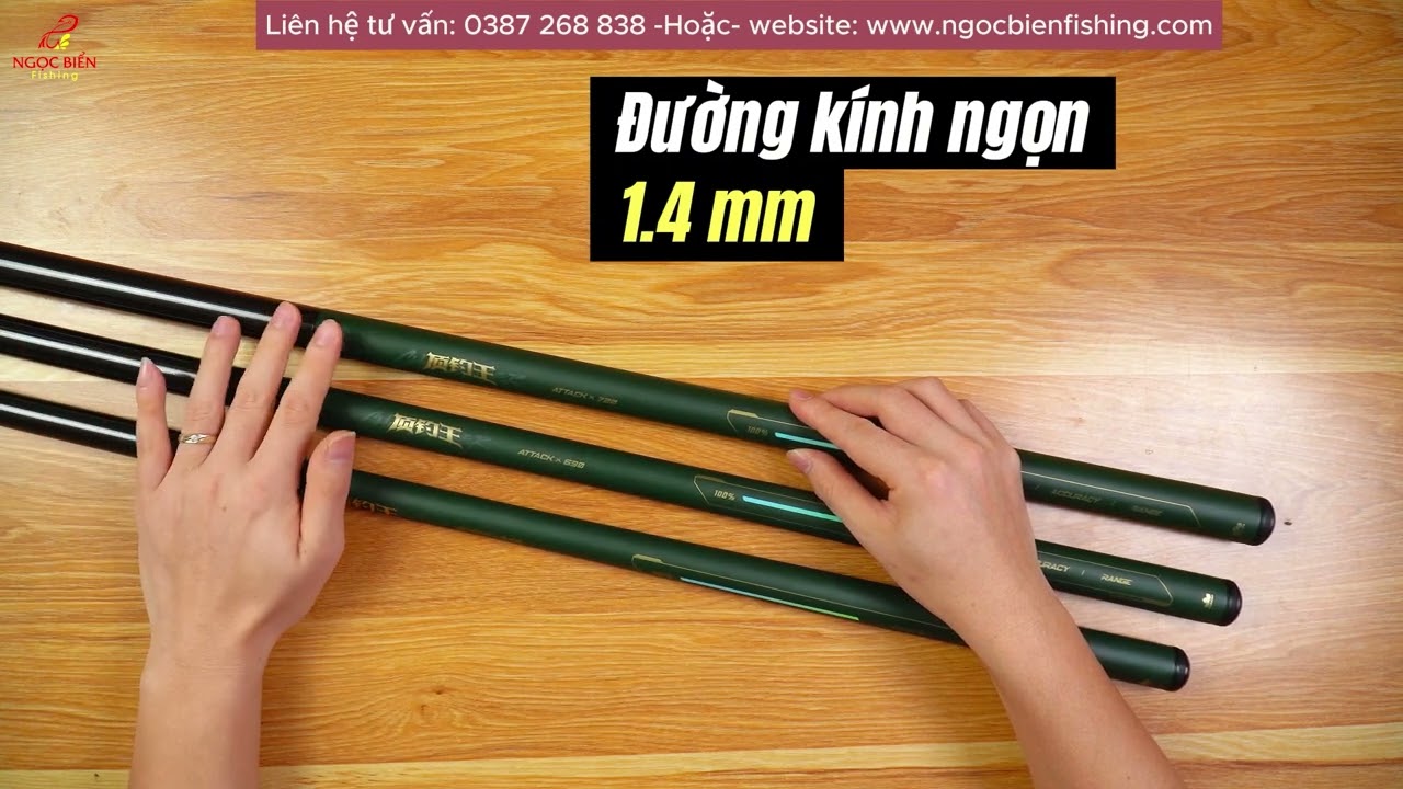 Cần câu Handing Đỉnh Điếu Vương, độ cứng 5H, tải tĩnh 2500g, bảo hành 10 năm - Ngọc Biển Fishing