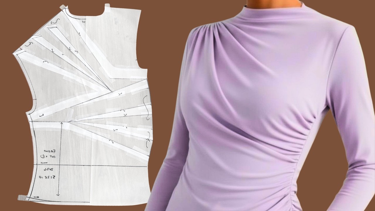 How to Draft a Draped Top With Sleeves Pattern Tutorial
