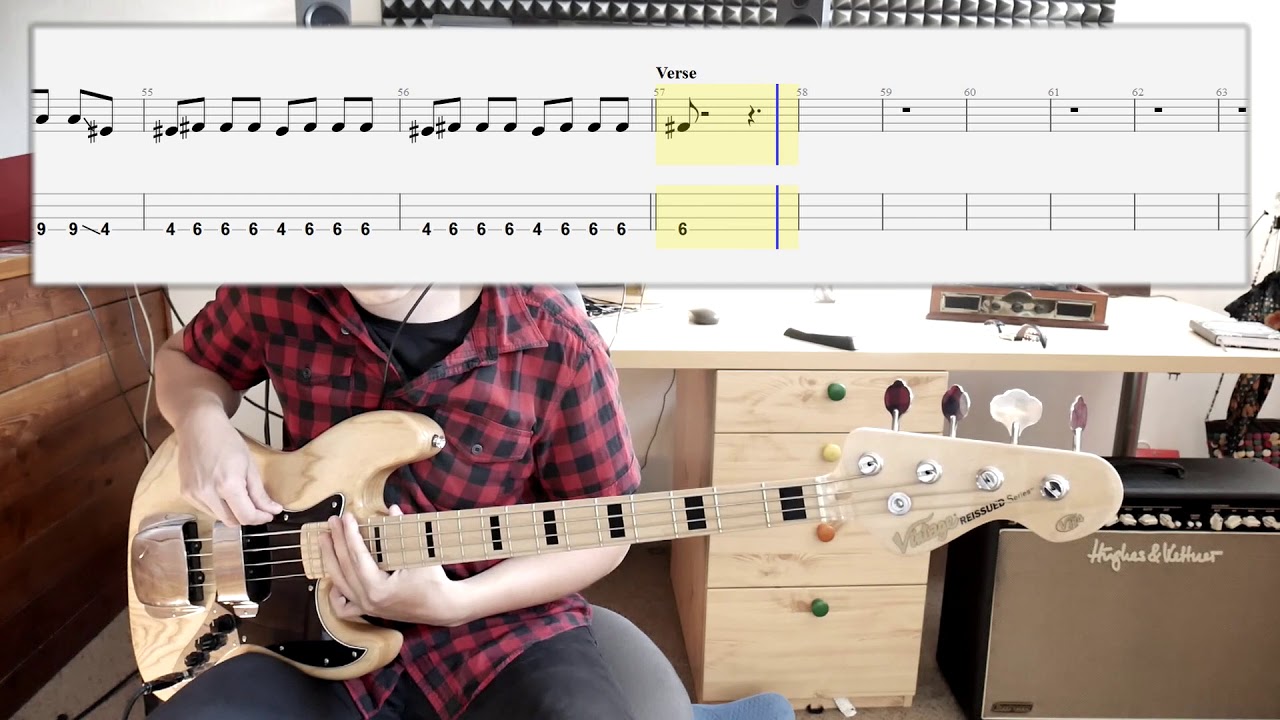 The Subways - Rock & Roll Queen (bass cover with tabs in video)