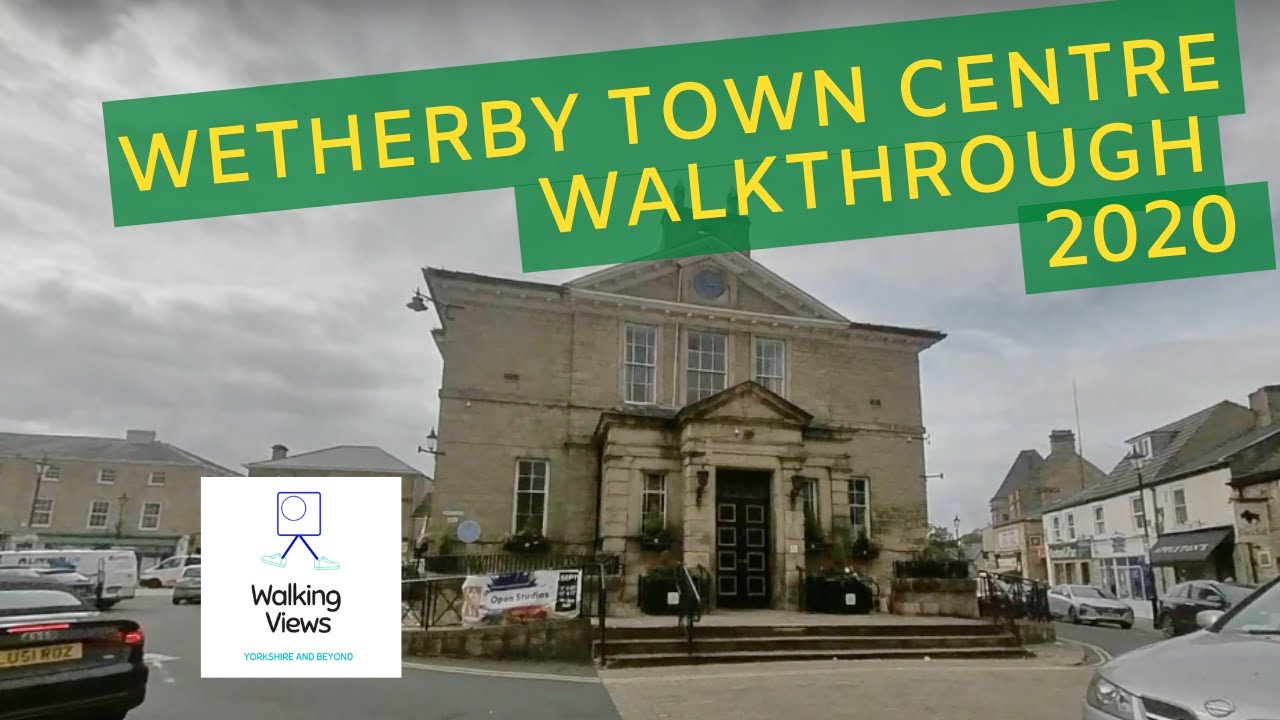 WETHERBY Town Centre Walk 2020 - West Yorkshire, England including friendly crow.
