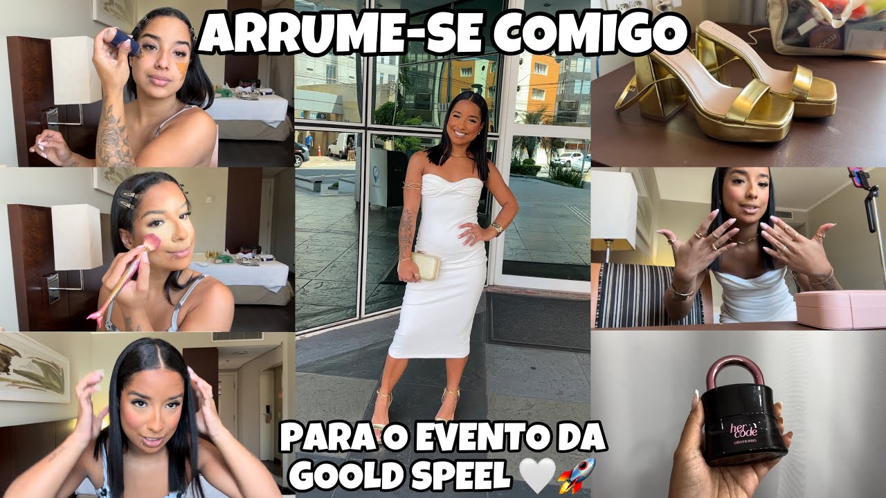 ARRUME-SE COMIGO PARA O 1º DIA DE EVENTO DA GOLD 🤍🚀 | look, make, cabelo, acessórios, bolsa, perfume