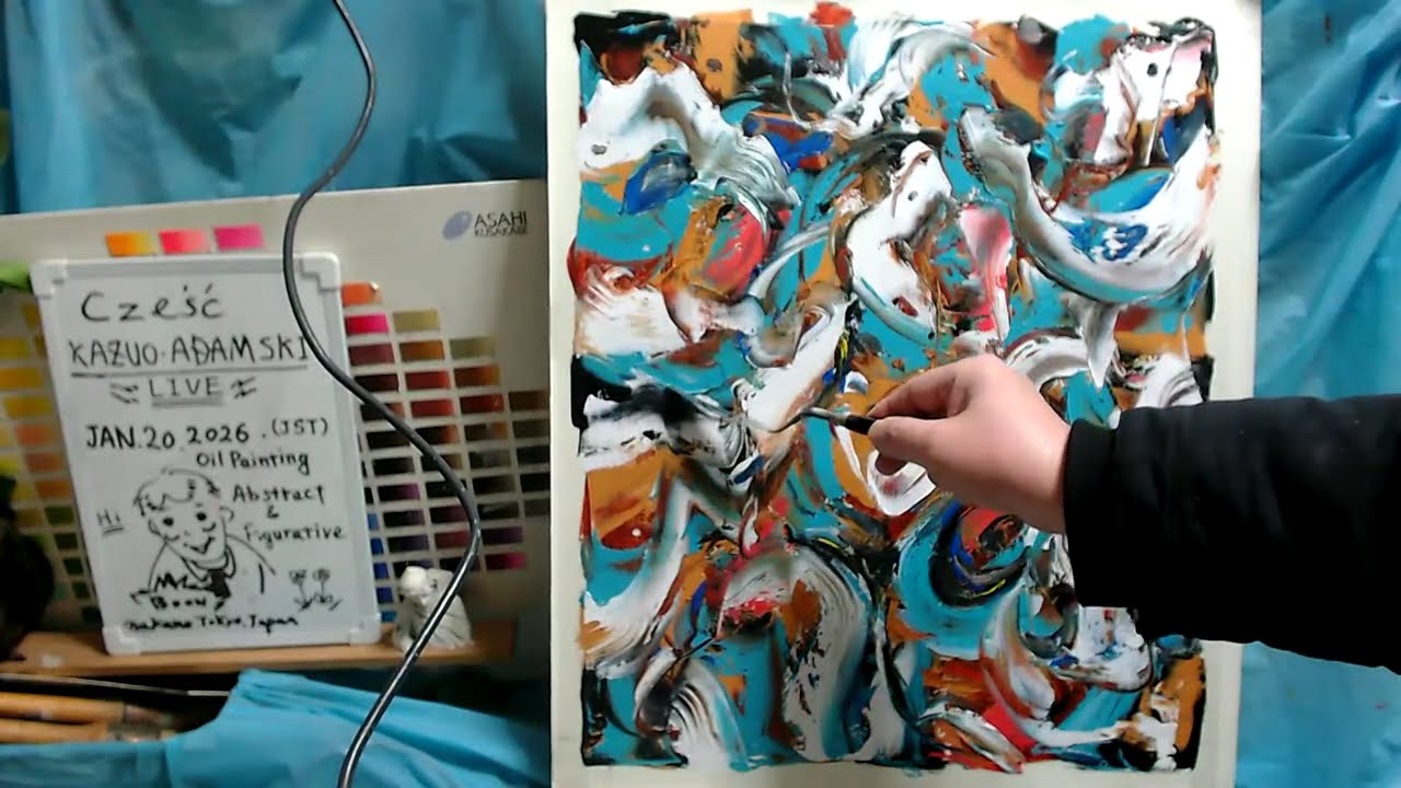Oil painting  abstract day 2 op1624-2  [LIVE]--  