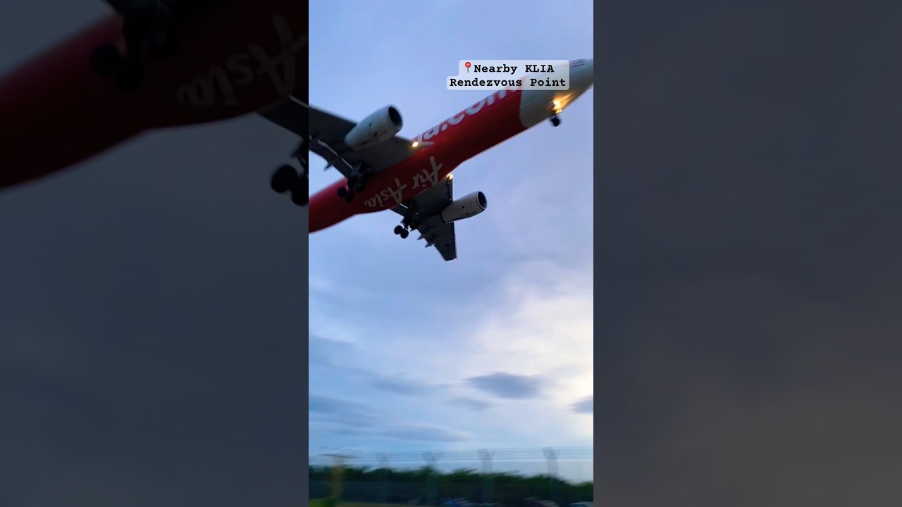 Aeroplane landing view KLIA #shorts #klia #airasia #flightlanding