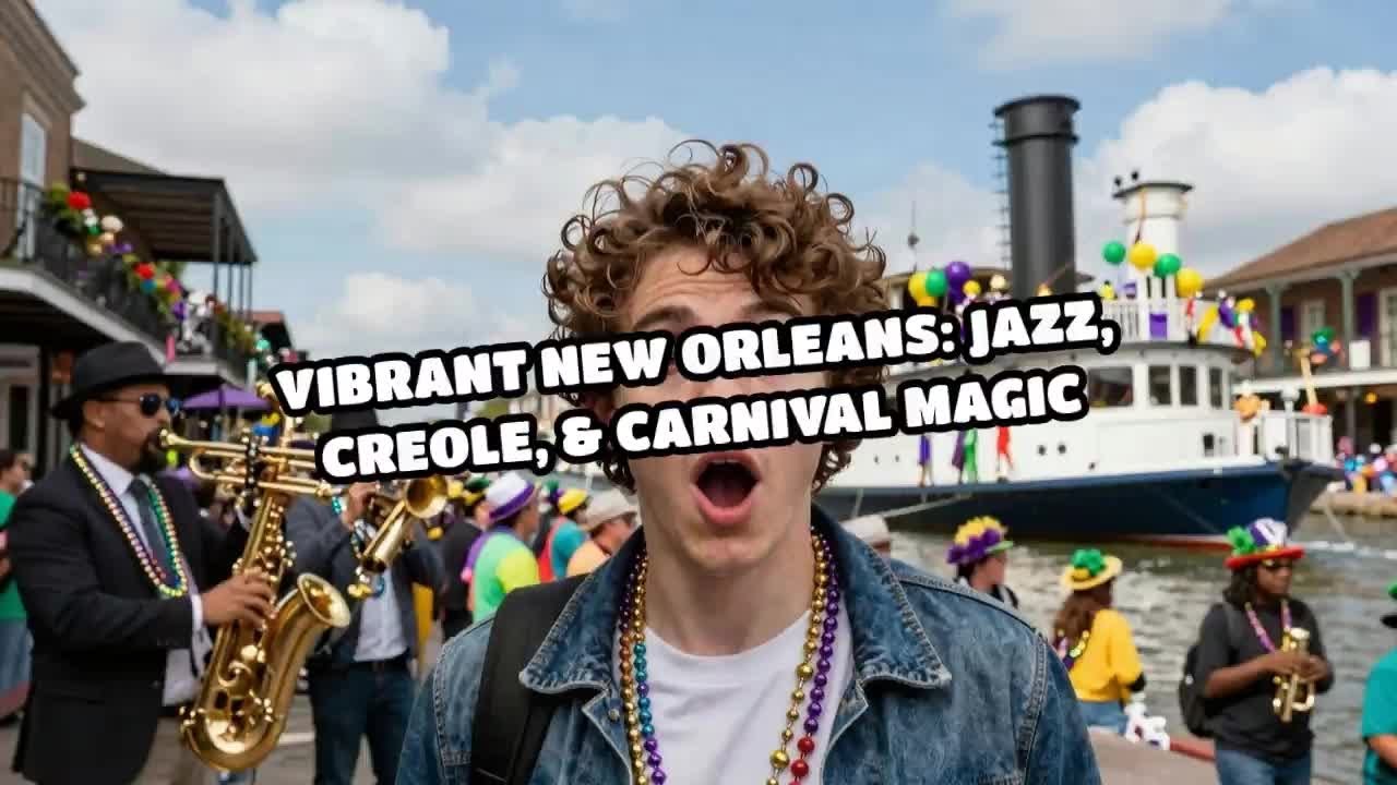 Vibrant New Orleans: Jazz, Creole, & Carnival Magic