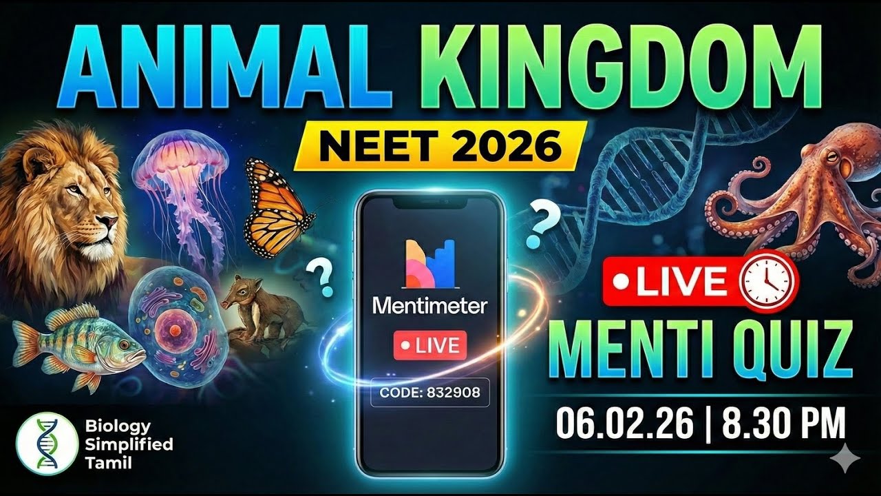 🔴 LIVE: Animal Kingdom Menti Quiz | NEET 2026 Biology | Important MCQs & NCERT Review