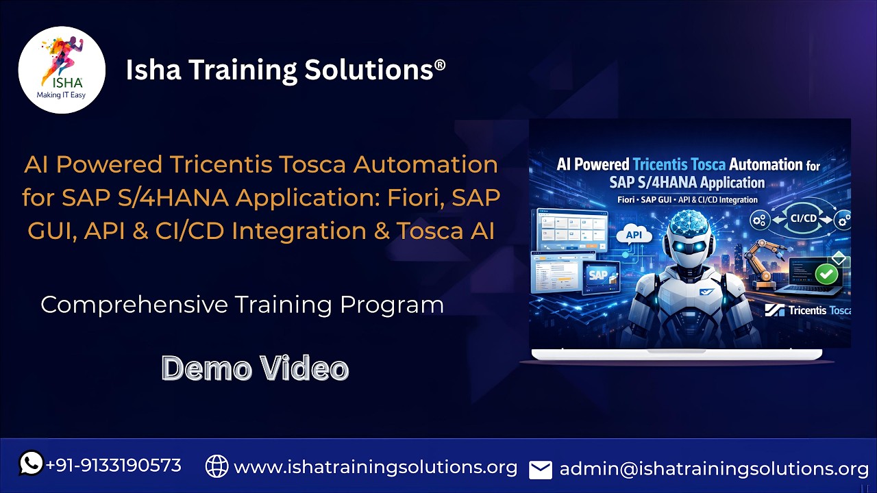 TOSCA SAP Demo video on 10th March 2026.Pls contact or WhatsApp us on +91-9133190573 to enroll.