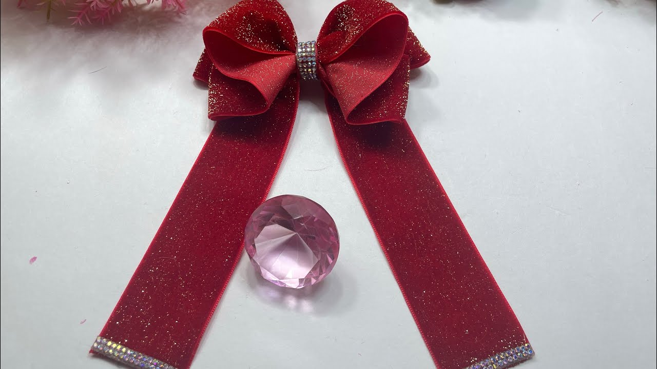 Lazo sencillo en terciopelo glitter video no. 1126 creaciones Rosa Isela