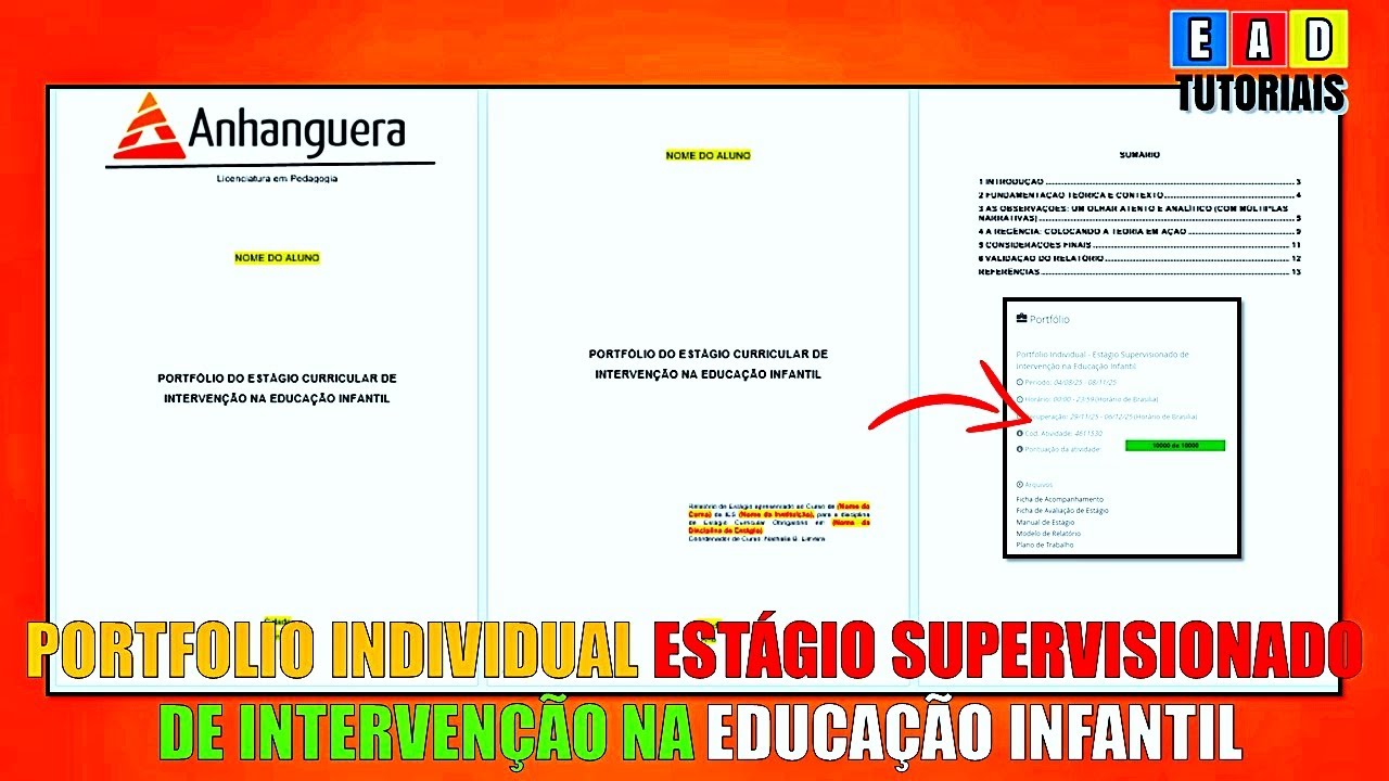 PORTFÓLIO INDIVIDUAL ESTÁGIO SUPERVISIONADO DE INTERVENÇÃO NA EDUCAÇÃO INFANTIL: PASSO A PASSO