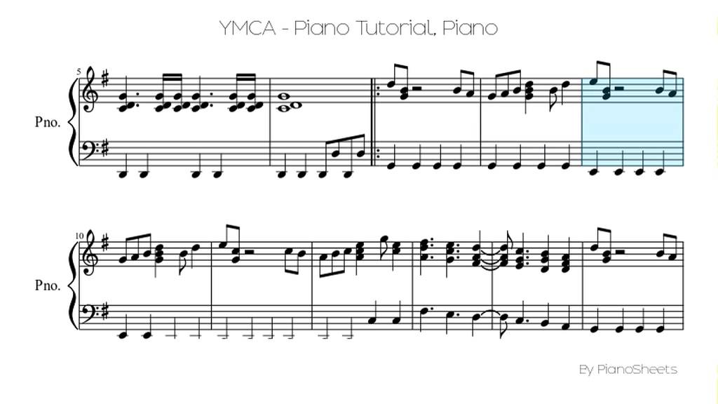 YMCA - Piano Tutorial [Piano Solo]