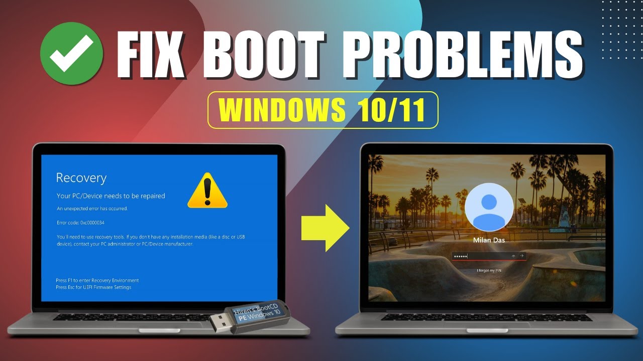 How to Fix Windows Boot Errors using Hiren’s Boot CD PE 💽