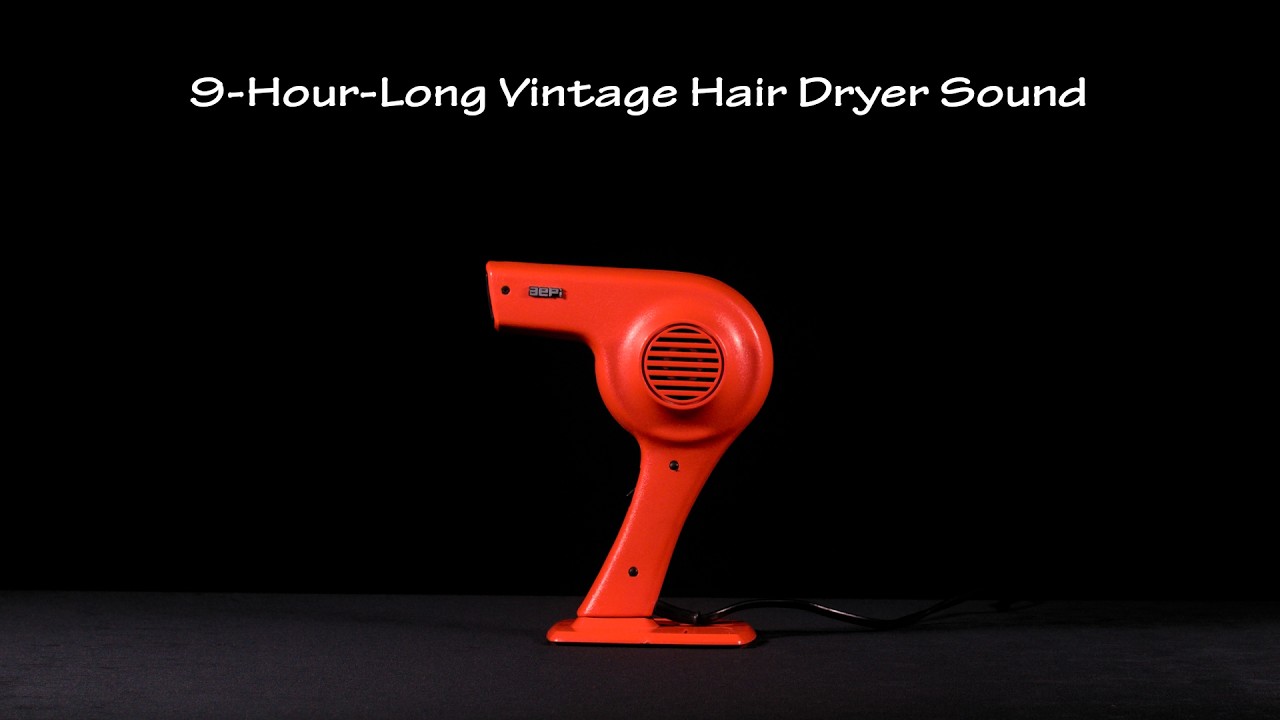 9 HR White Noise for Deep Sleep and Relaxation | ASMR | Vintage Hair Dryer Sound 75 (Static)
