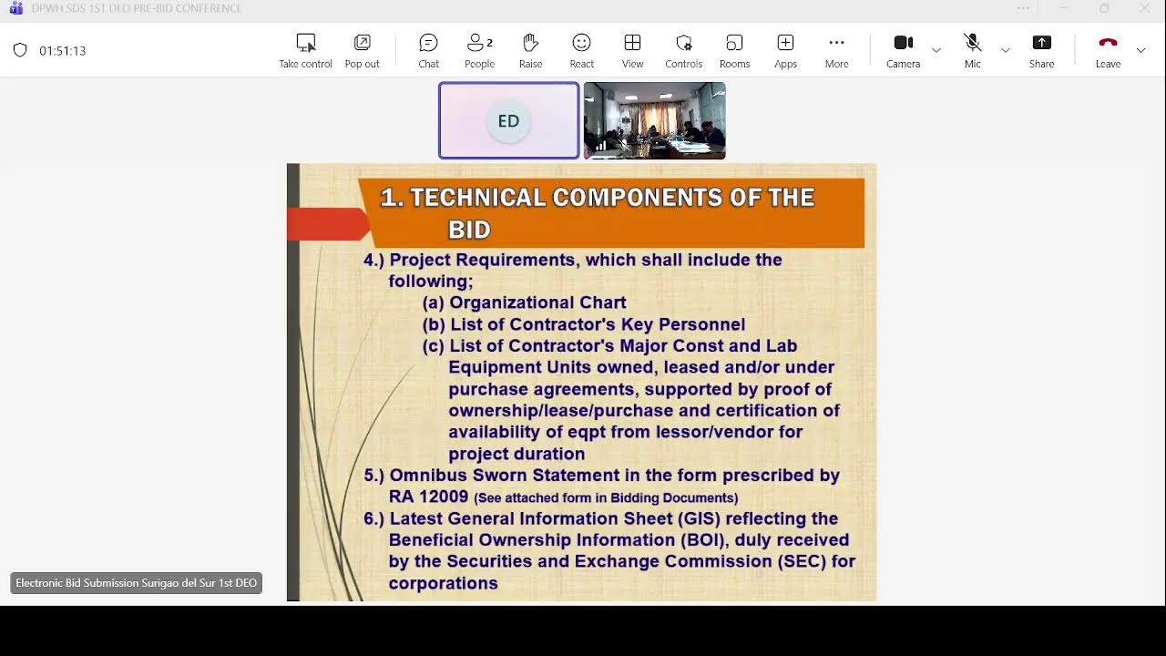Procurement Livestream for DPWH Surigao del Sur 1st DEO on March 13, 2026