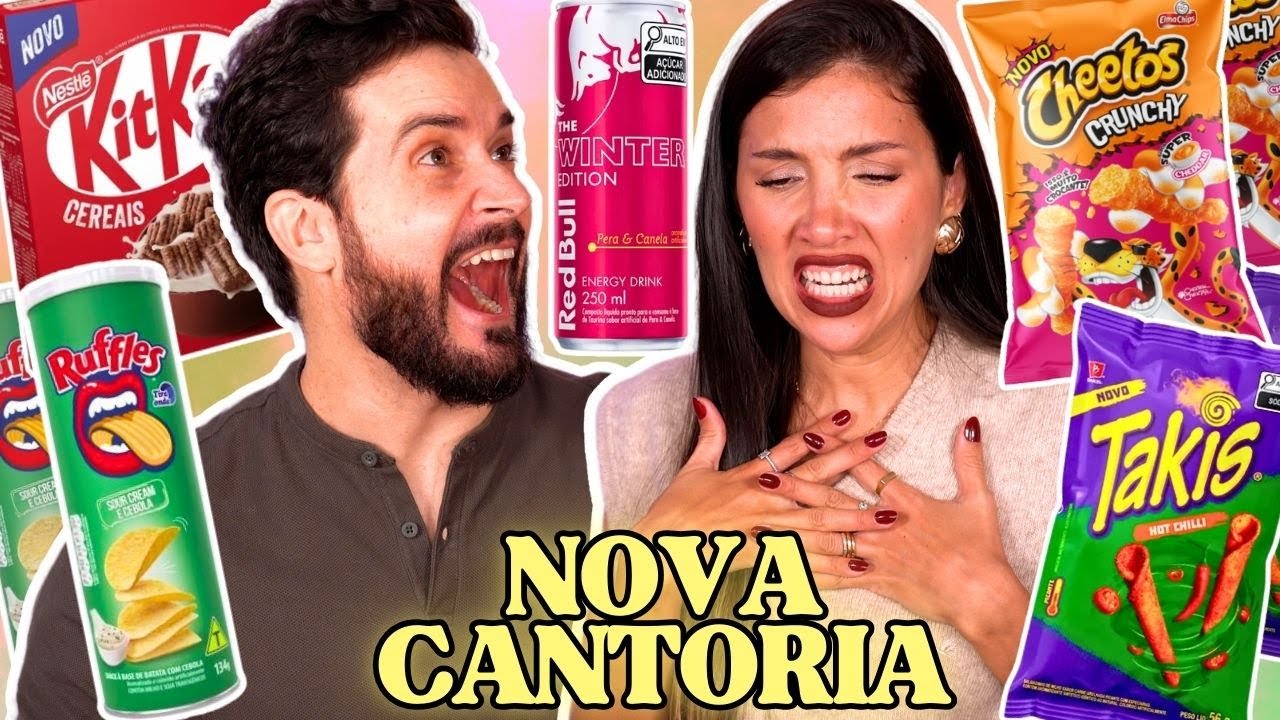 PROVANDO GULOSEIMAS COM SHAKIRINA l NOVOS CHEETOS, CEREAL KITKAT , RUFFLES FALSIFICADO, REDBULL PERA
