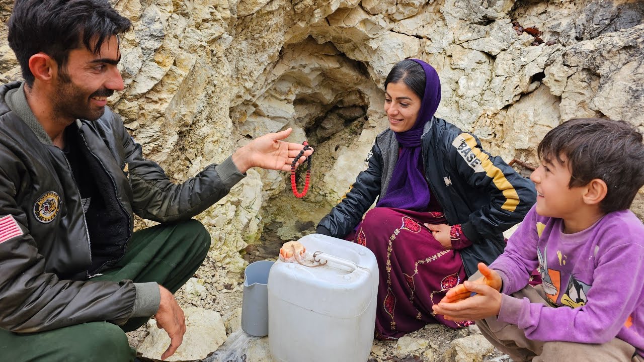 Leila and Shahin on a rainy day and a nice day by the river and Shahin's gift to Leila and Khoshahi 