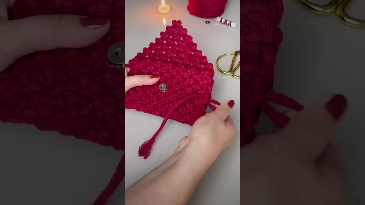 DIY Macrame 🧶 Macrame purse 👛 DIY Handmade Purse 👜 Macrame bag 🛍️ #macrame #macramebag #viralshort .