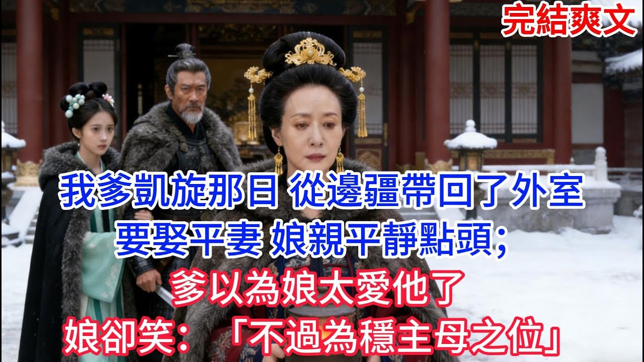 【完結】我爹凱旋那日，從邊疆帶回了外室要娶平妻，娘親平靜點頭；爹以為娘太愛他了，娘卻笑：「不過為穩主母之位」