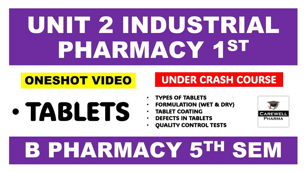 Unit 2 Tablets Complete | Industrial Pharmacy 5th semester | Carewell Pharma