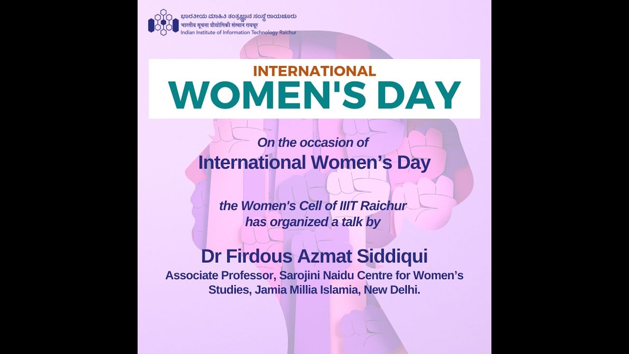 Empowering Women: Insights from Dr. Firdous Azmat Siddiqui | IIIT Raichur Women's Day Webinar