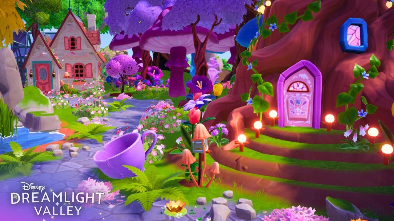 Peaceful Meadow Tour 🌼 Alice in Wonderland & Tinkerbell's Pixie Hollow Inspired | Dreamlight Valley