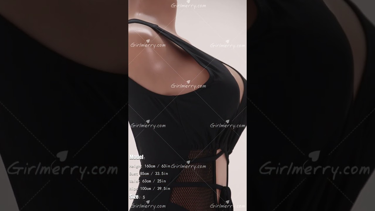 Girlmerry Sexy hollow fishnet stitching padded drawstring one-piece swimsuit Wholesale BA012568