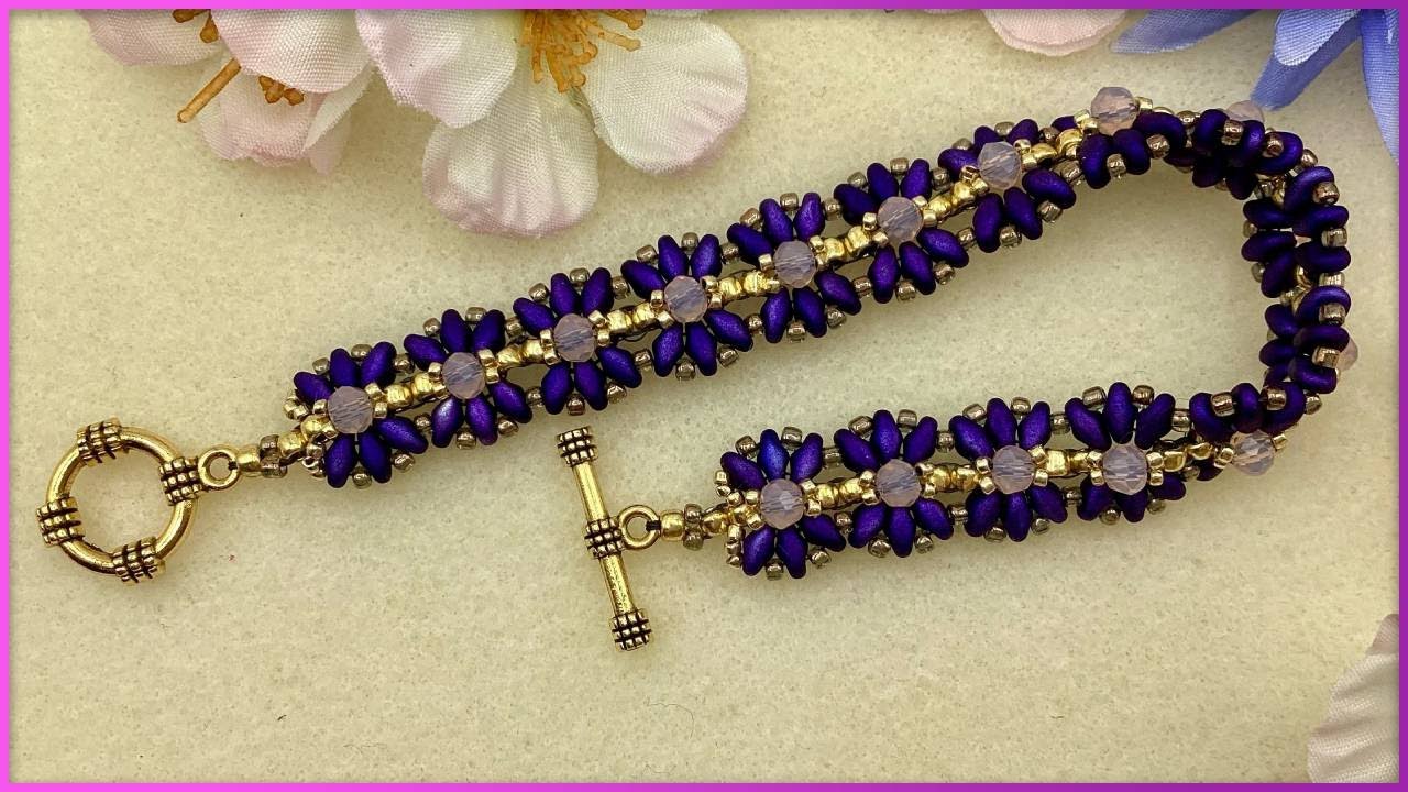 Easy SuperDuo Flower Bracelet Tutorial
