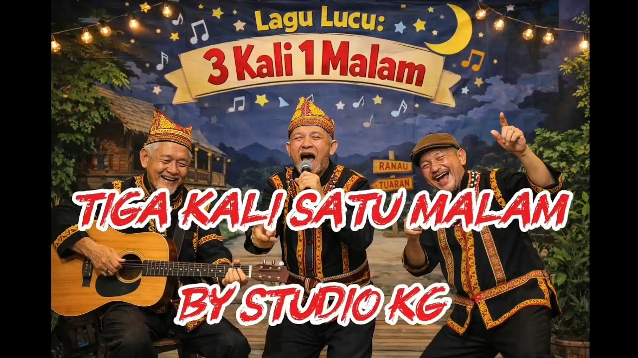 3 Kali 1 Malam | Lagu Dusun Sabah Lucu – With Lyrics (Studio KG)