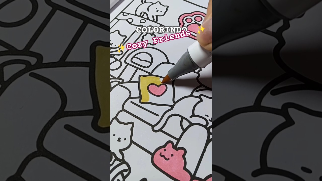 Раскрашиваем комнату котят из ✨️Cozy Friends✨️ 🐱 #раскраска #cozyfriends #ohuhumarkers