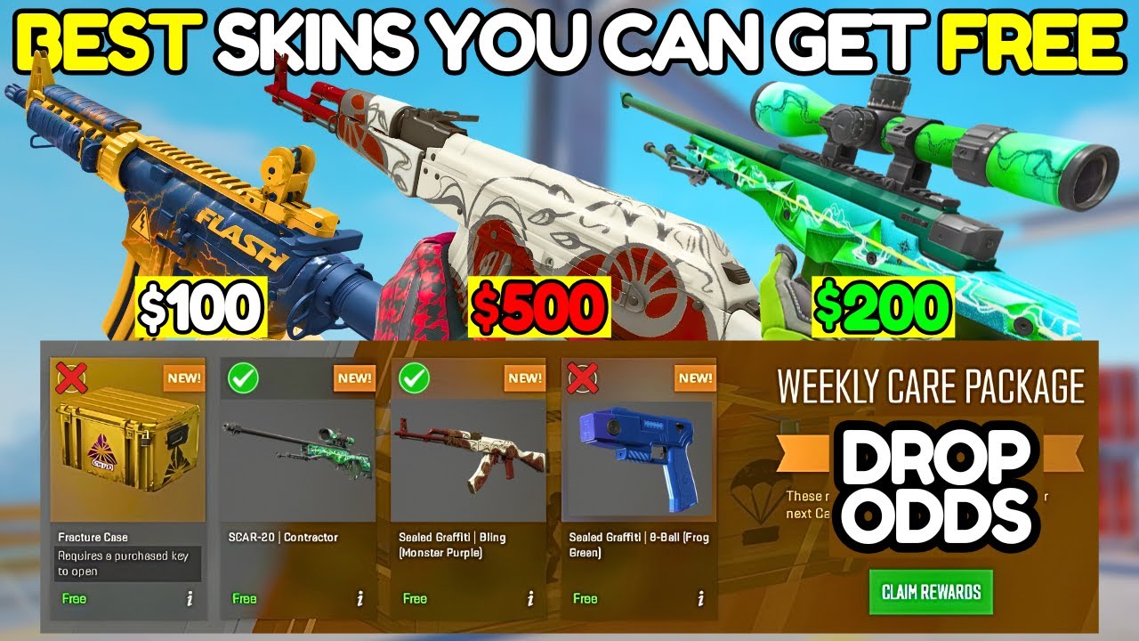 BEST SKINS You Can Get For FREE in CS2 (WEEKLY DROPS ODDS + PRICES 2025)