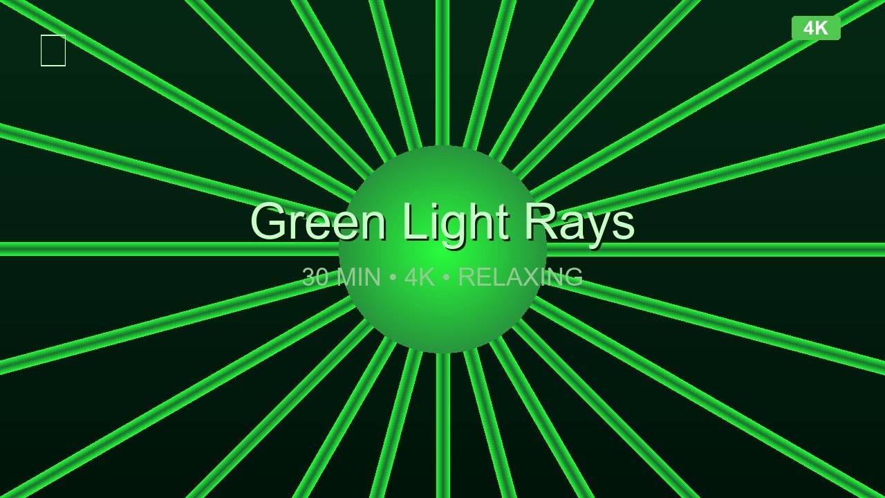 Green Starburst Rays ✨ 30 Minutes 4K Relaxing Light Beams with Calming Music