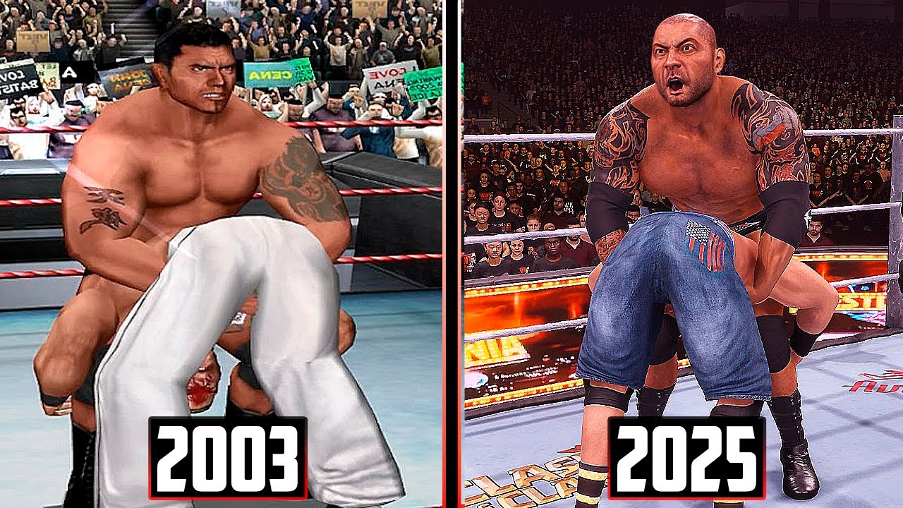 The Evolution of Batista Bomb in WWE Games! (Wrestlemania XIX to WWE 2K25)