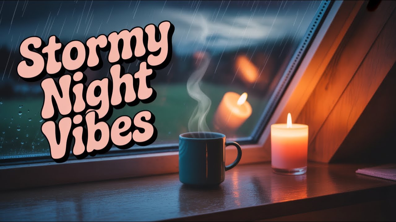 Escape to a Rainy Rooftop: Coffee & Thunderstorm Relaxation