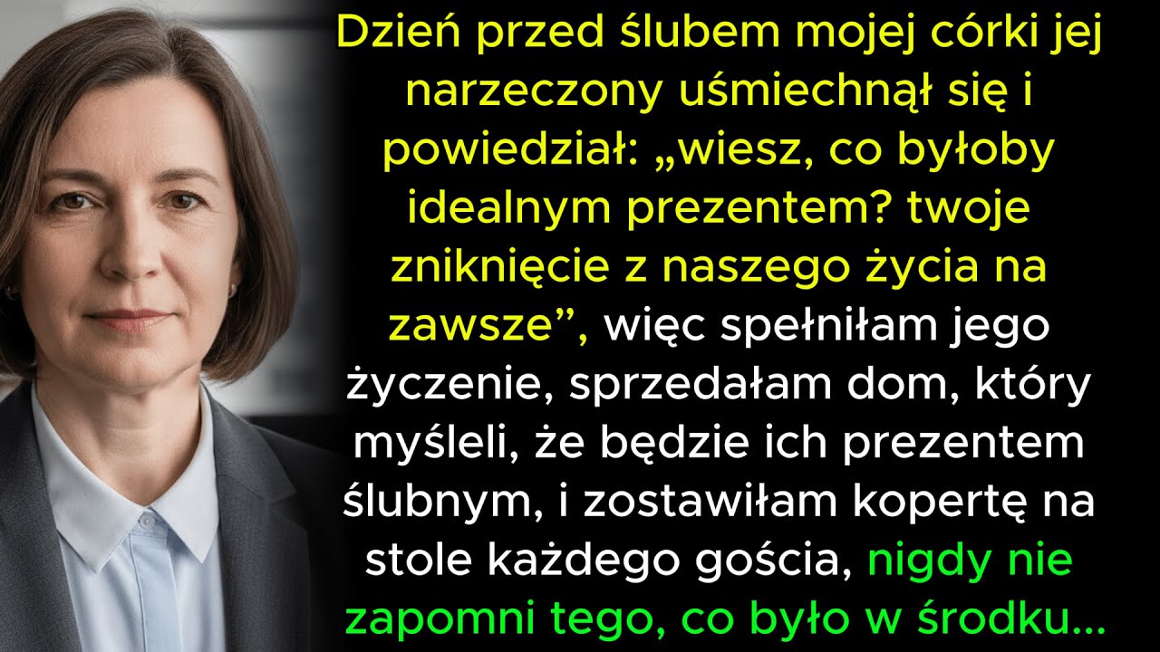 „Mój zięć powiedział «Największym prezentem na nasz ślub będzie, jeśli znikniesz z naszej rodziny».