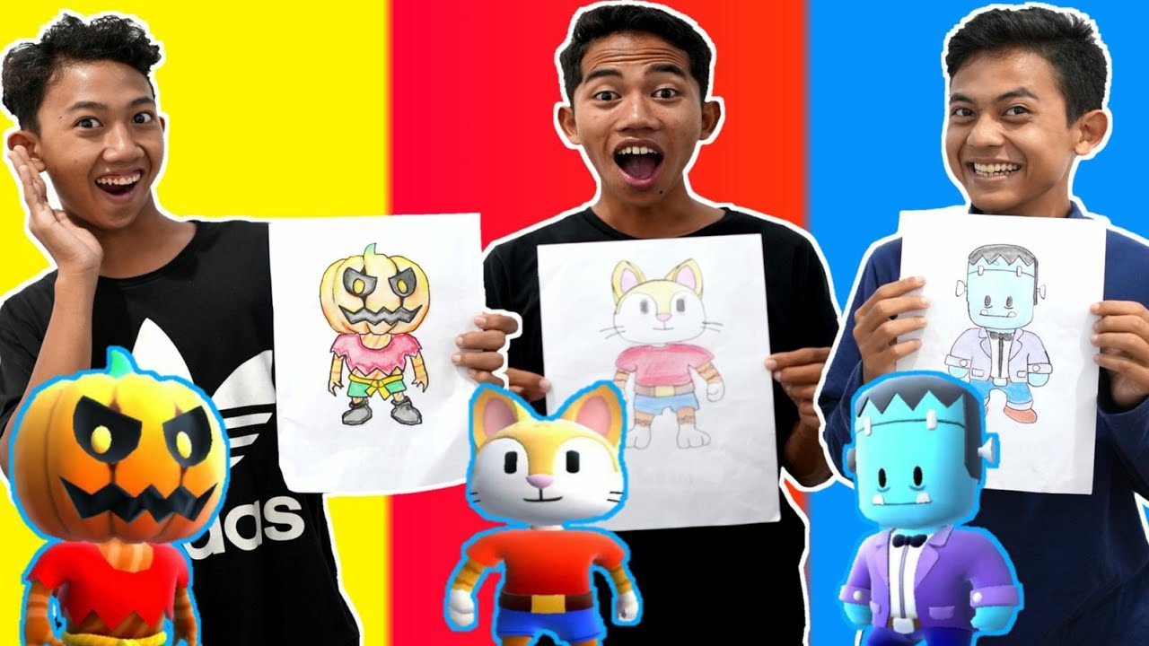 SAPUTRA CHALLENGE MEWARNAI SKIN STUMBLE GUYS TERBARU! YANG MENANG DAPET TOP UP?! | Mikael TubeHD