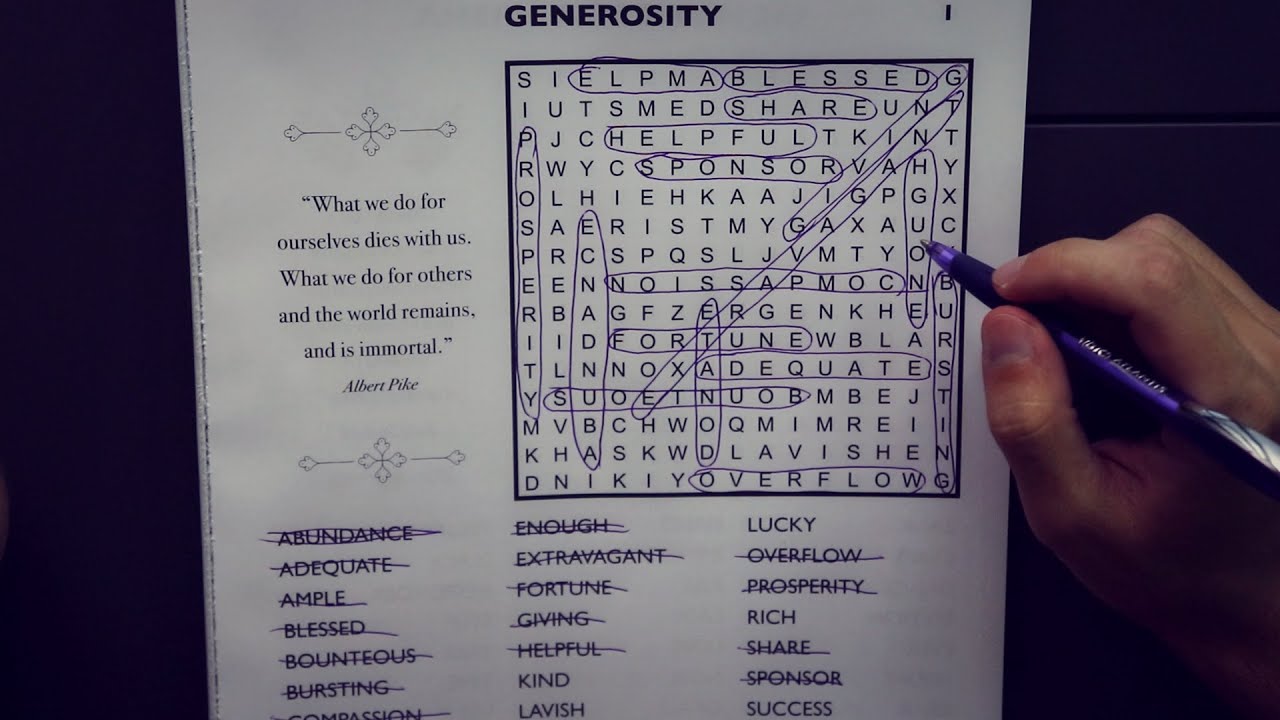 Solving Word Search Puzzles (ASMR)