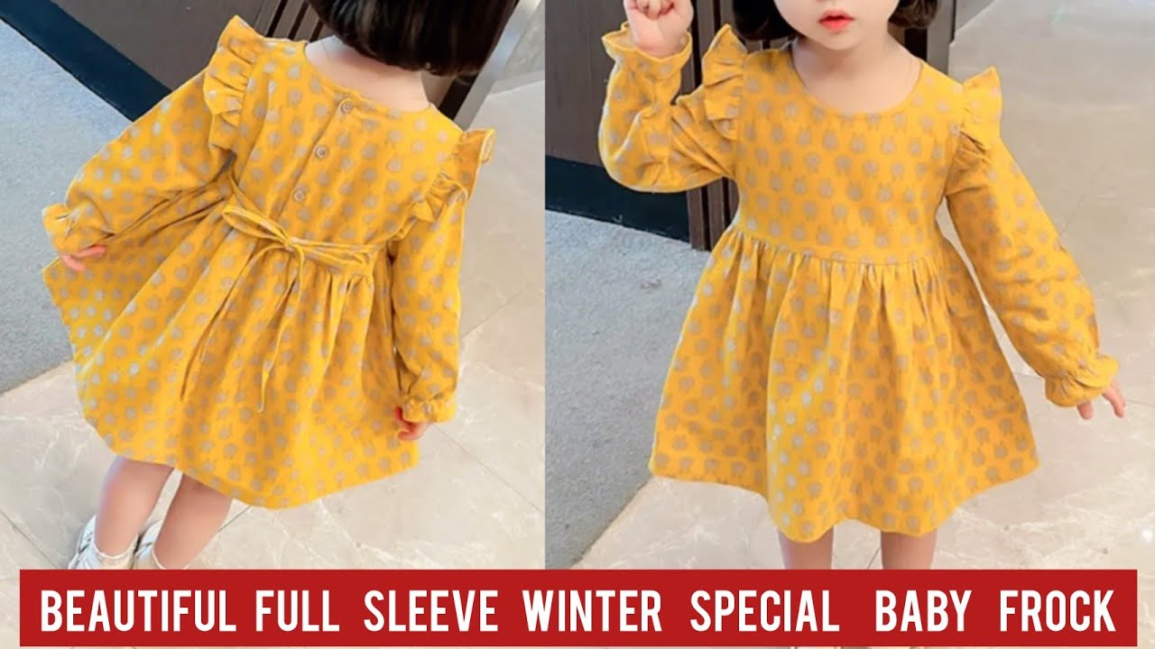 Winter Special Baby Frock Cutting and Stitching/Full Sleeves Baby Frock