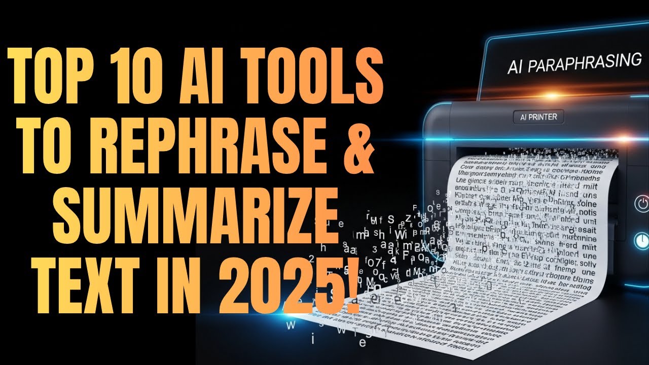 10 Best AI Tools to Rephrase & Summarize Text Fast (2025 Guide)