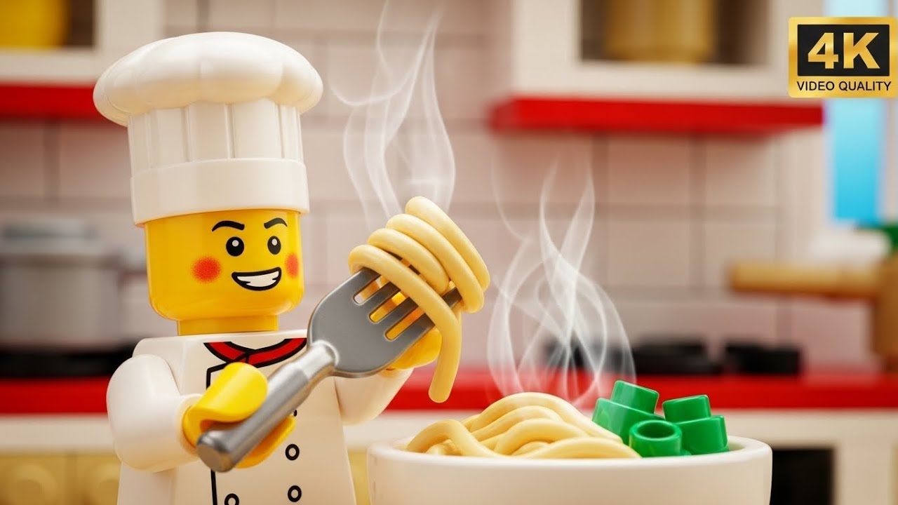 Cooking Real Noodles in a LEGO Kitchen - Satisfying ASMR 🍜👨‍🍳