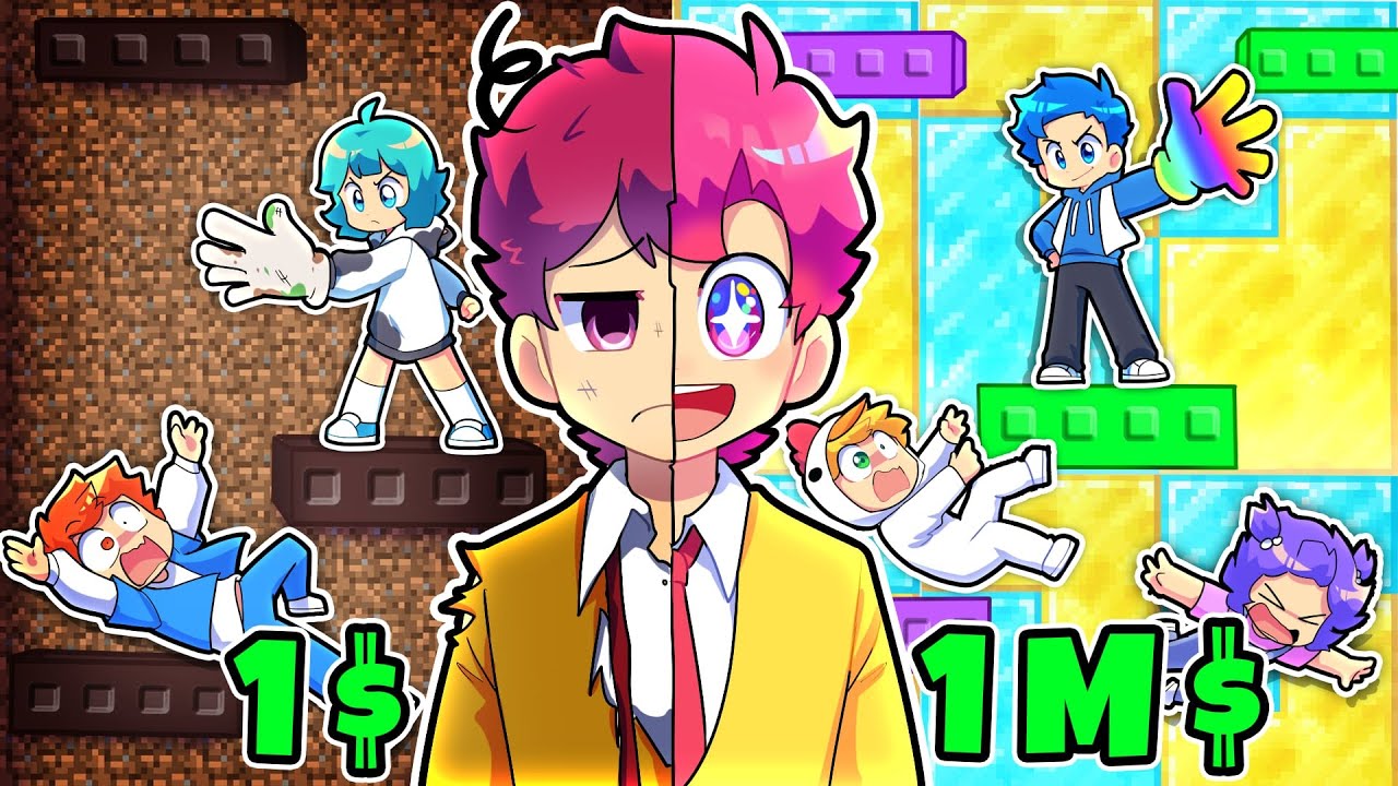 Hiha Thử Thách 24 Giờ SLAP TOWER 1 TRIỆU ĐÔ Trong Minecraft*Slap Tower 1$ VS 1M $🤣🤩